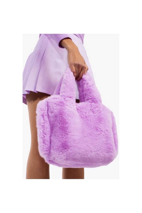 fake fur bag|faux fur overnight bag.